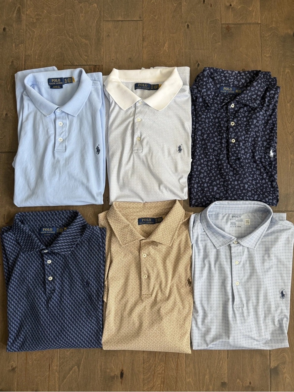 Lot Of 6 Polo Ralph Lauren Mens Short Sleeve Polo Shirts XXL, 2XLT, 2XB EUC
